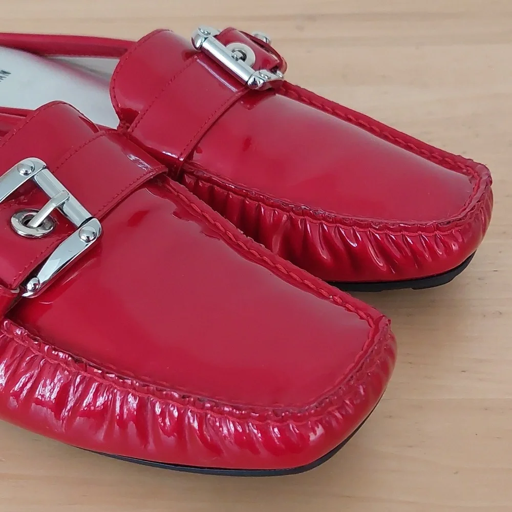 Stuart Weitzman Red Patent Leather Mules - Picture 10 of 15